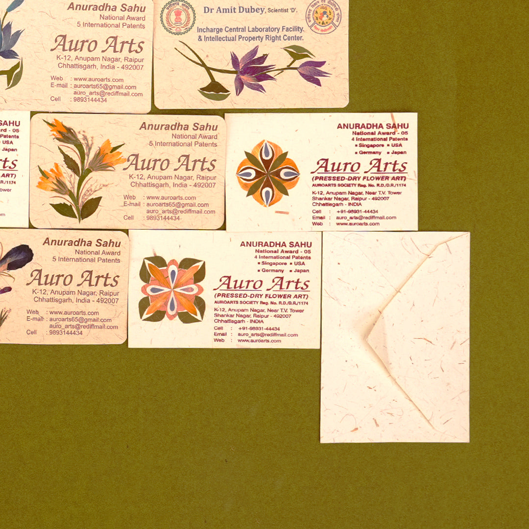 Customised Botanical Visiting Cards (Set of 25) with Envelopes