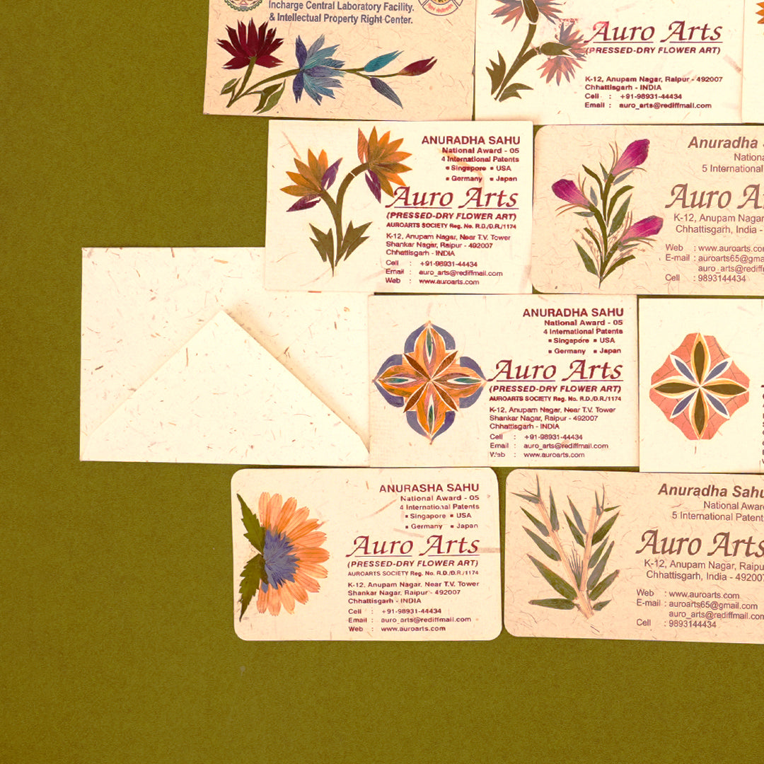 Customised Botanical Visiting Cards (Set of 25) with Envelopes