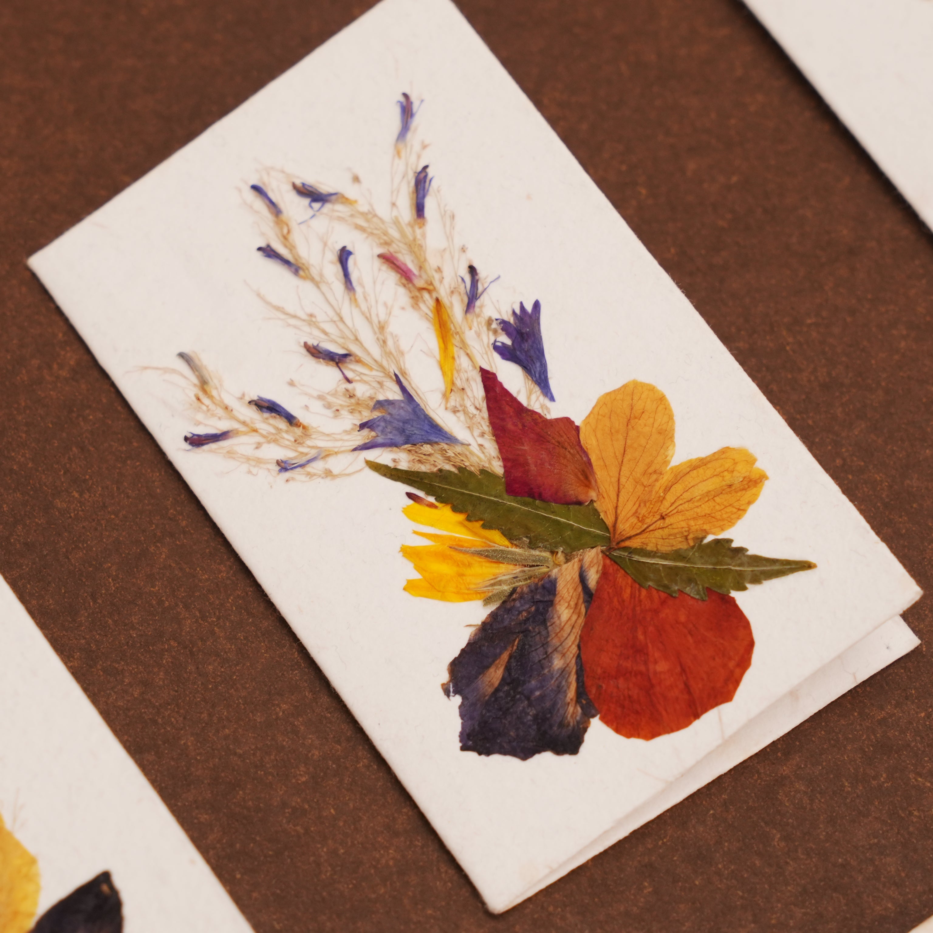 Miniature Botanical Collage Tags Without Envelope (Set of 5)