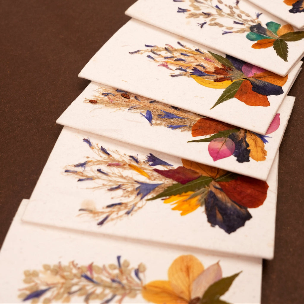 Miniature Botanical Collage Tags Without Envelope (Set of 5)